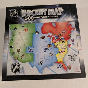 NHL Hockey Map Jigsaw Puzzle 500 Pieces New Sealed
